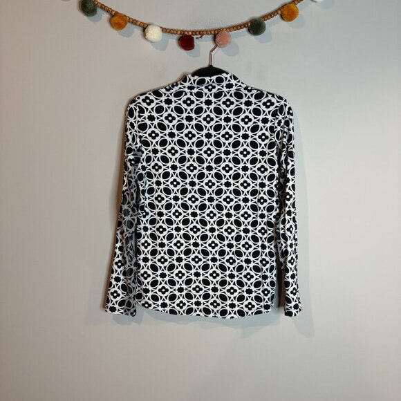 IKBUL black and white patterned half zip vented golf top - Picture 6 of 6